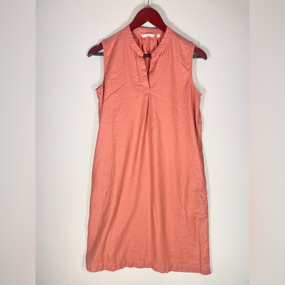 Uniqlo Sleeveless Coral A-line Collared Shift Dress